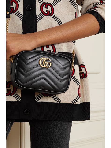 gucci black gg marmont camera bag|gg marmont large shoulder bag.